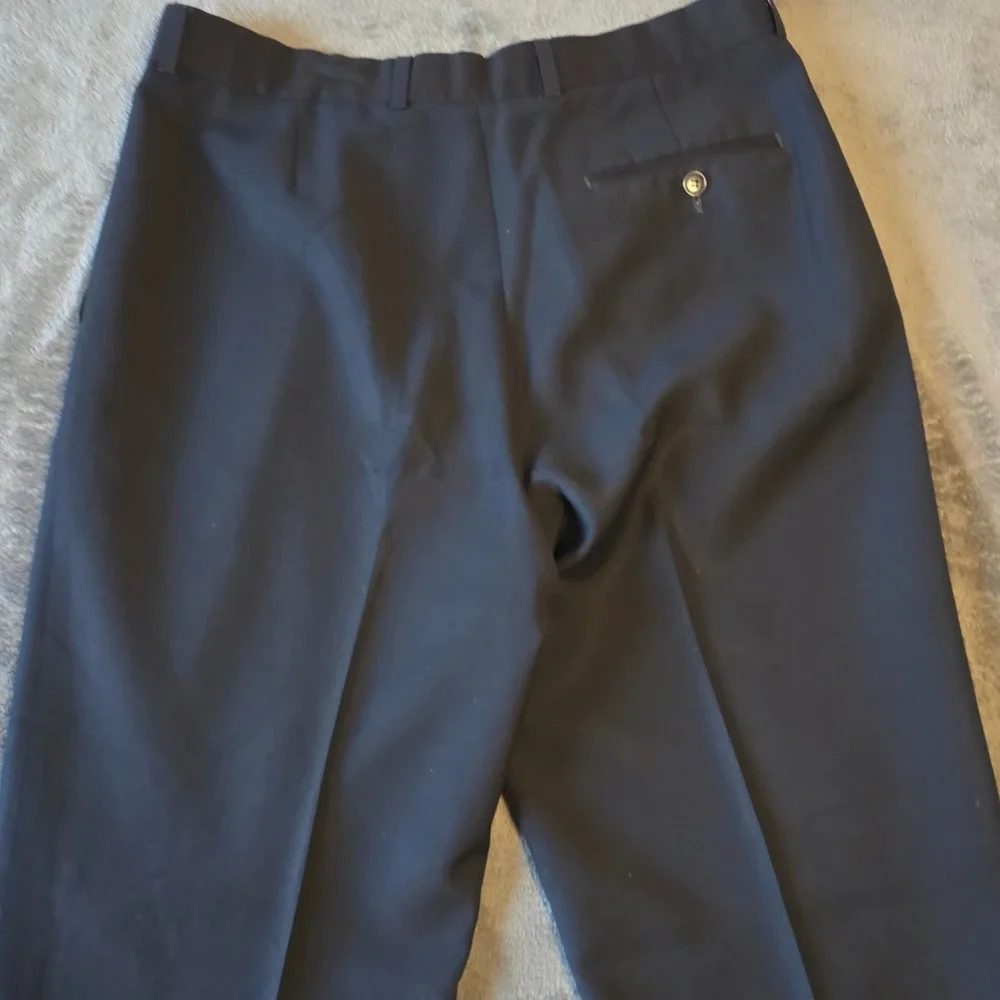 St Michael Marks & Spencer Men's‎ Dress Pants 34x31 Navy Blue Wool Blend Pleated
